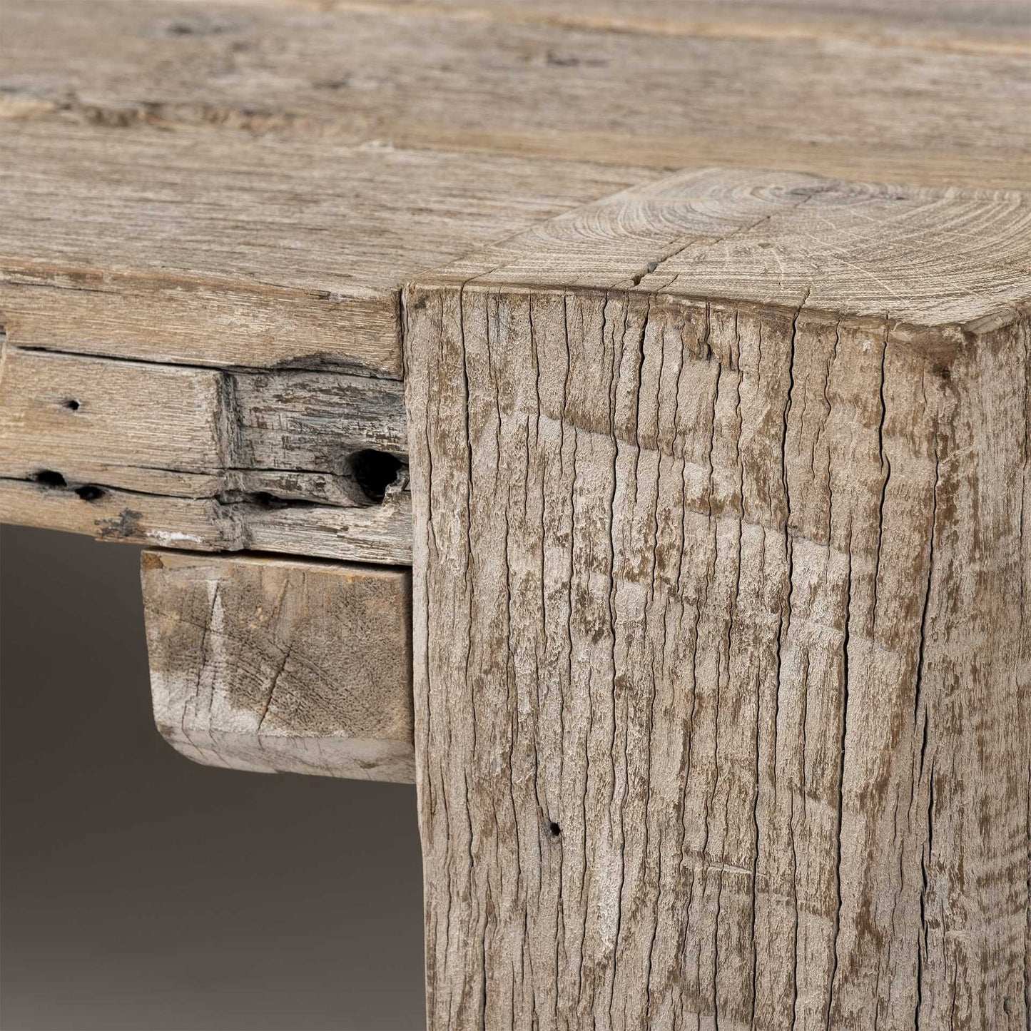 OCEAN 48" NATURAL DISTRESSED WOOD COFFEE TABLE - Varnish & Vibe