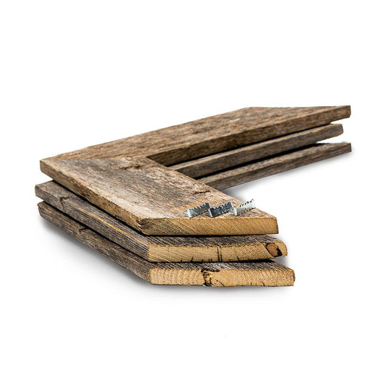 Stack of wooden planks on a white background