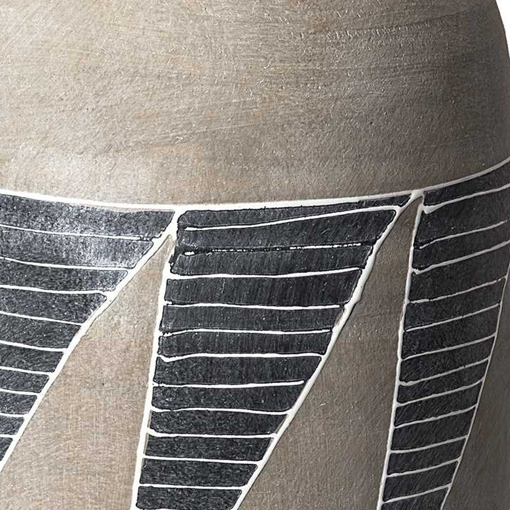 REDONDO 15" BROWN AND GRAY HAND-FINISHED CERAMIC VASE