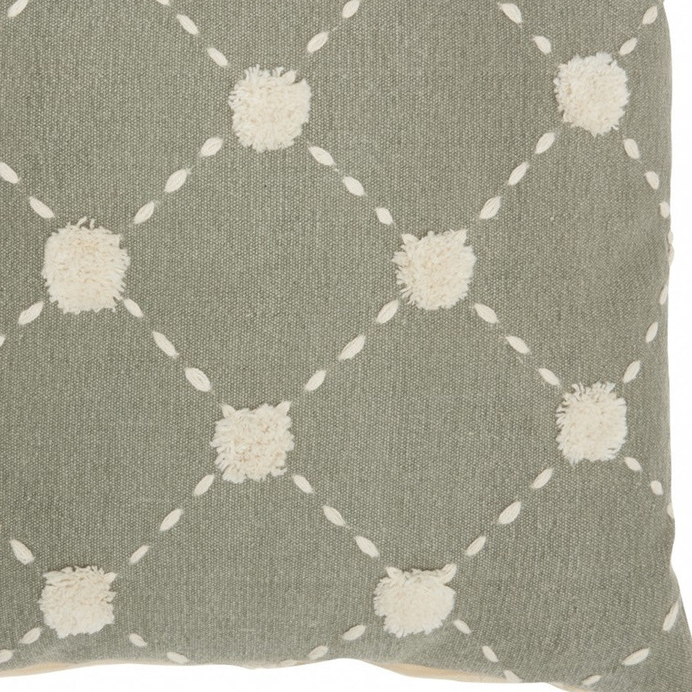 GLAMOROUS HANDCRAFTED SAGE ACCENT THROW PILLOW - Varnish & Vibe