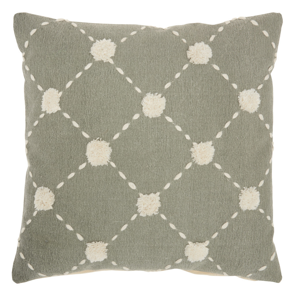 GLAMOROUS HANDCRAFTED SAGE ACCENT THROW PILLOW - Varnish & Vibe