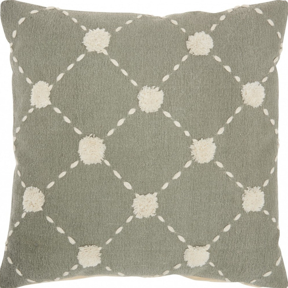 GLAMOROUS HANDCRAFTED SAGE ACCENT THROW PILLOW - Varnish & Vibe