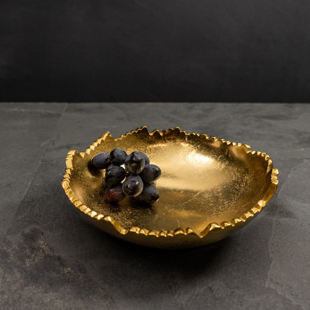 VALLEY GOLD ABSTRACT SERVING BOWL - Varnish & Vibe