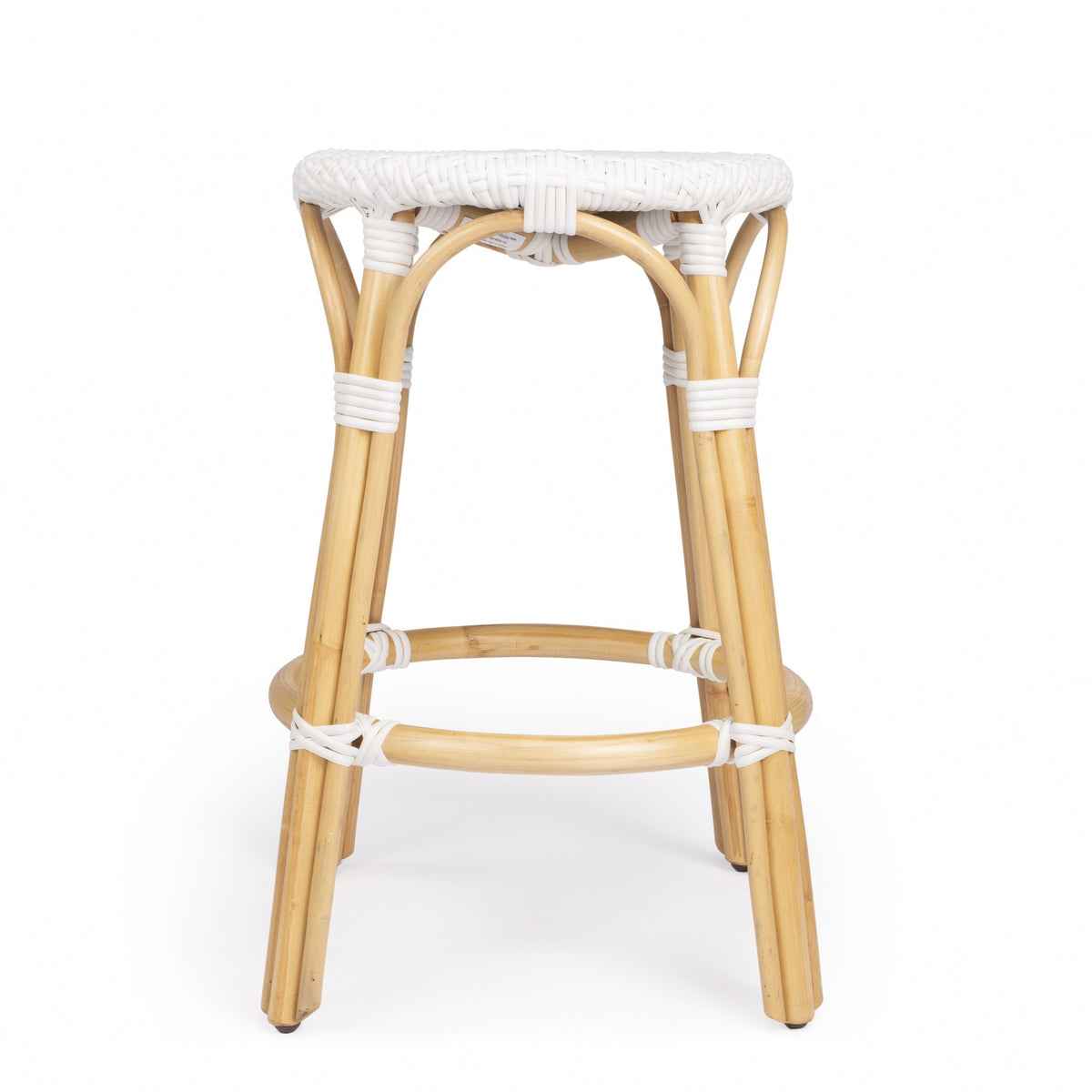 REDONDO WHITE RATTAN BAR STOOL - Varnish & Vibe