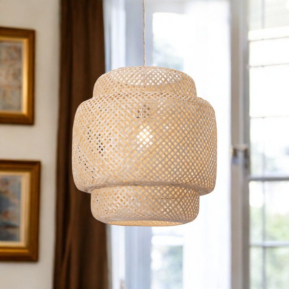 NATURAL BOHO WEAVE CEILING LAMP - Varnish & Vibe