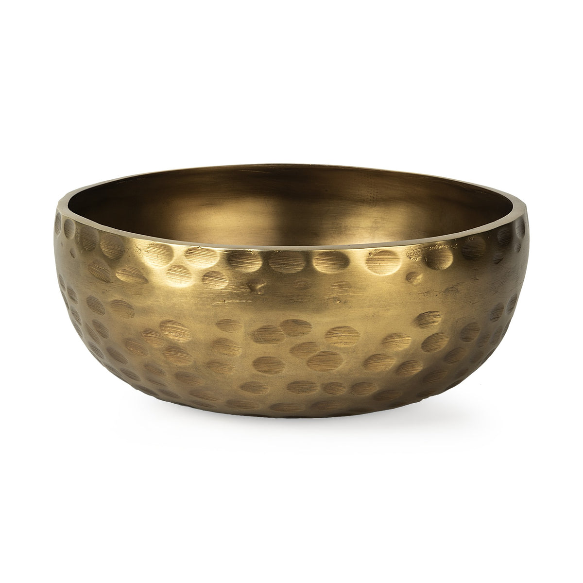 11" ANTIQUED BRASS HAMMERED ARTISAN ROUND CENTERPIECE BOWL - Varnish & Vibe