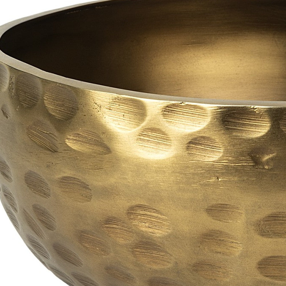 11" ANTIQUED BRASS HAMMERED ARTISAN ROUND CENTERPIECE BOWL - Varnish & Vibe