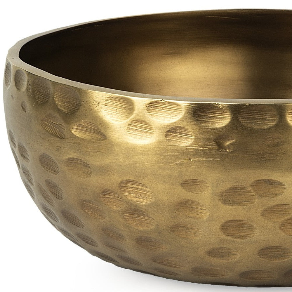 11" ANTIQUED BRASS HAMMERED ARTISAN ROUND CENTERPIECE BOWL - Varnish & Vibe