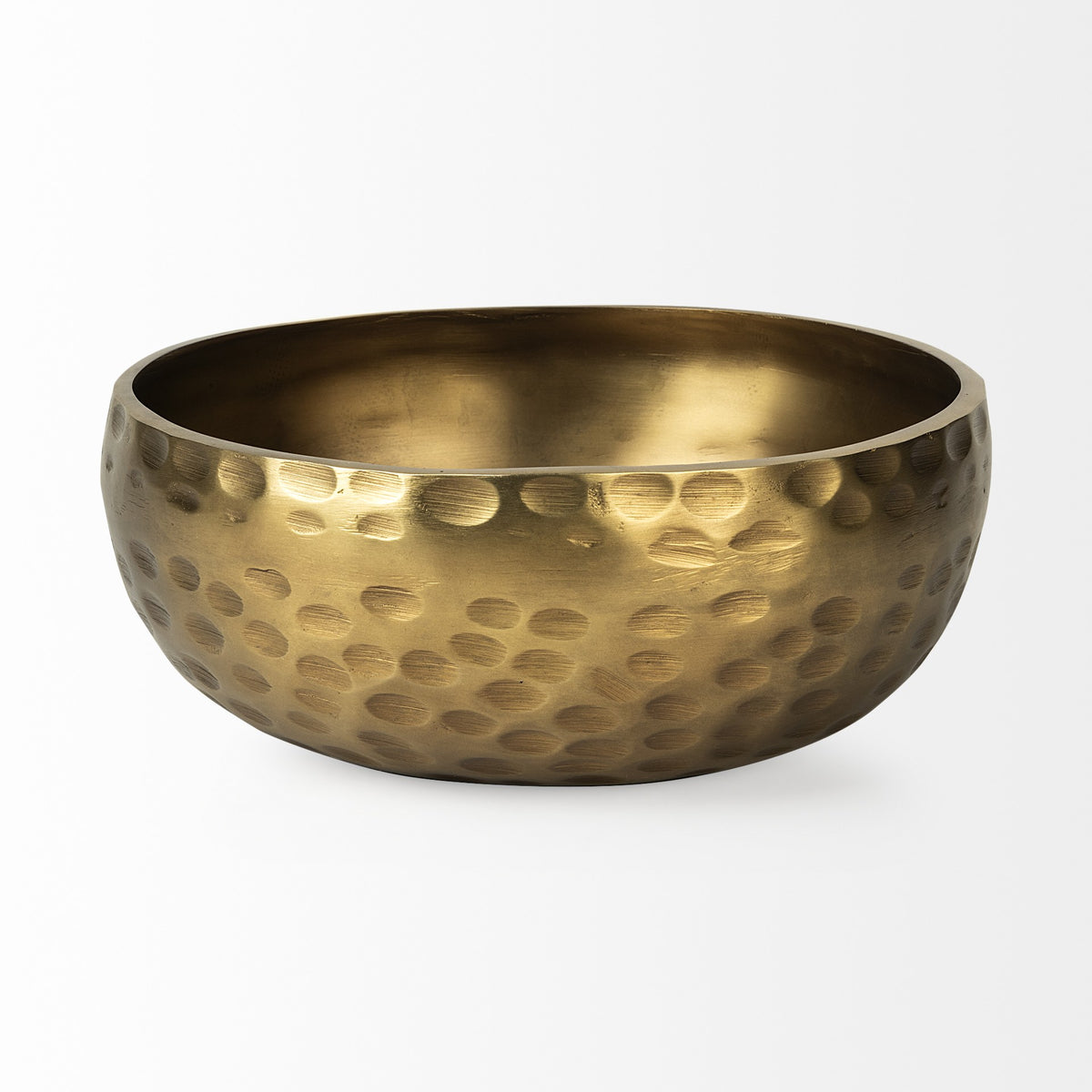 11" ANTIQUED BRASS HAMMERED ARTISAN ROUND CENTERPIECE BOWL - Varnish & Vibe