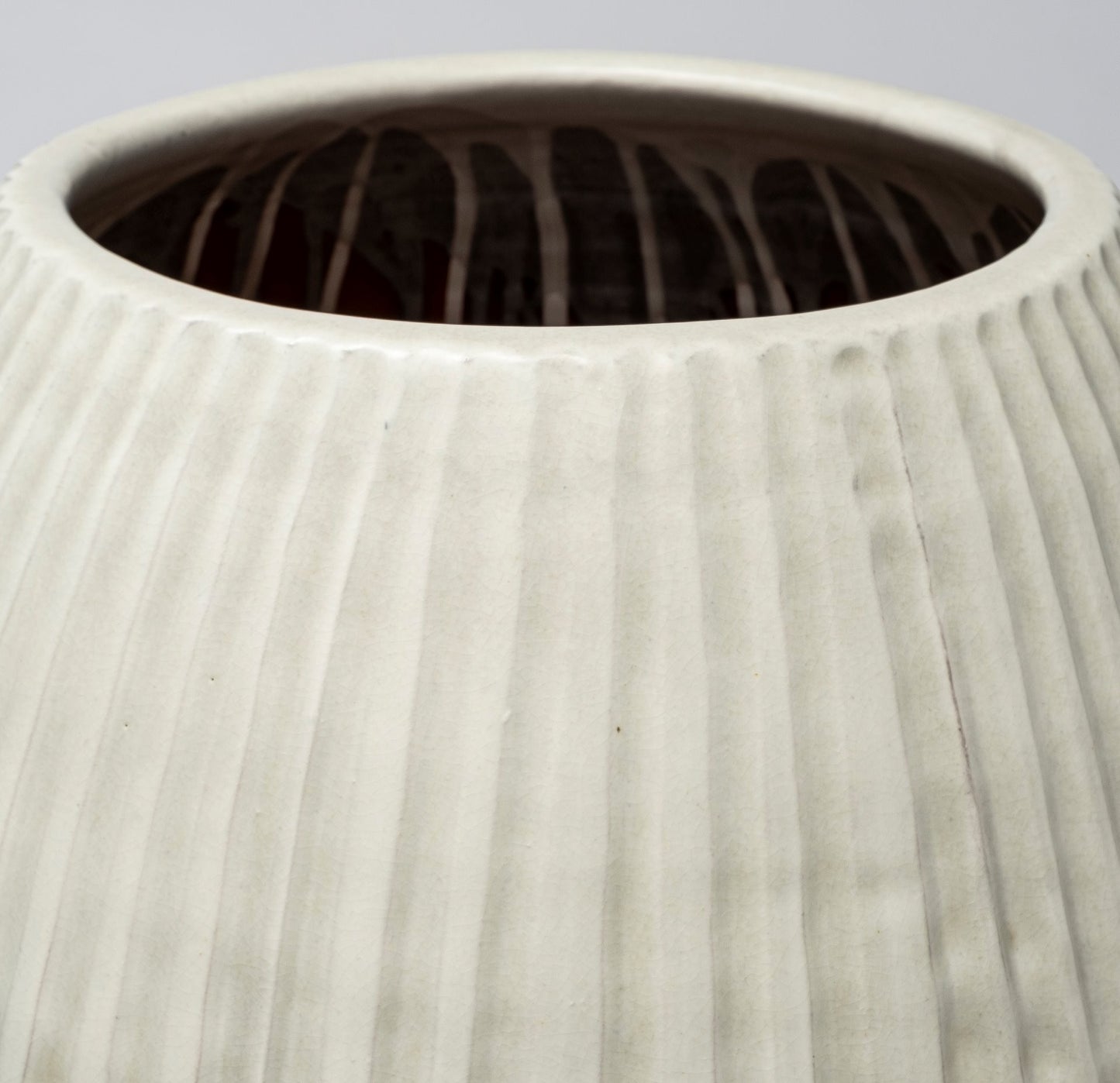 OCEAN 29" WHITE CYLINDER CERAMIC FLOOR VASE
