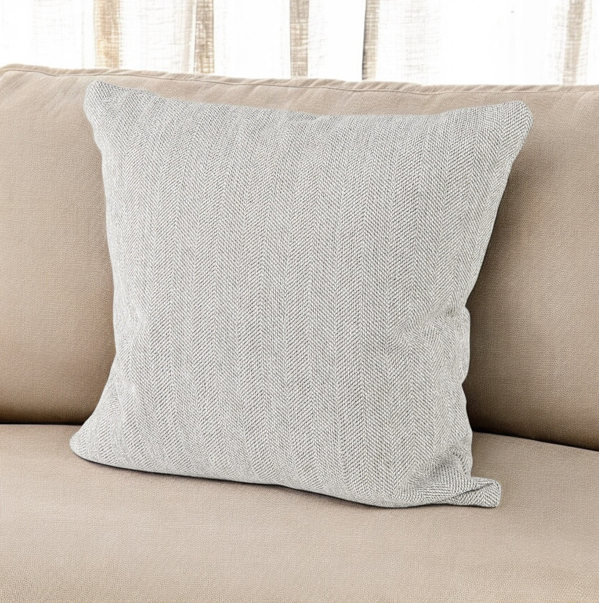 ASH GRAY BASKET WEAVE ACCENT THROW PILLOW - Varnish & Vibe