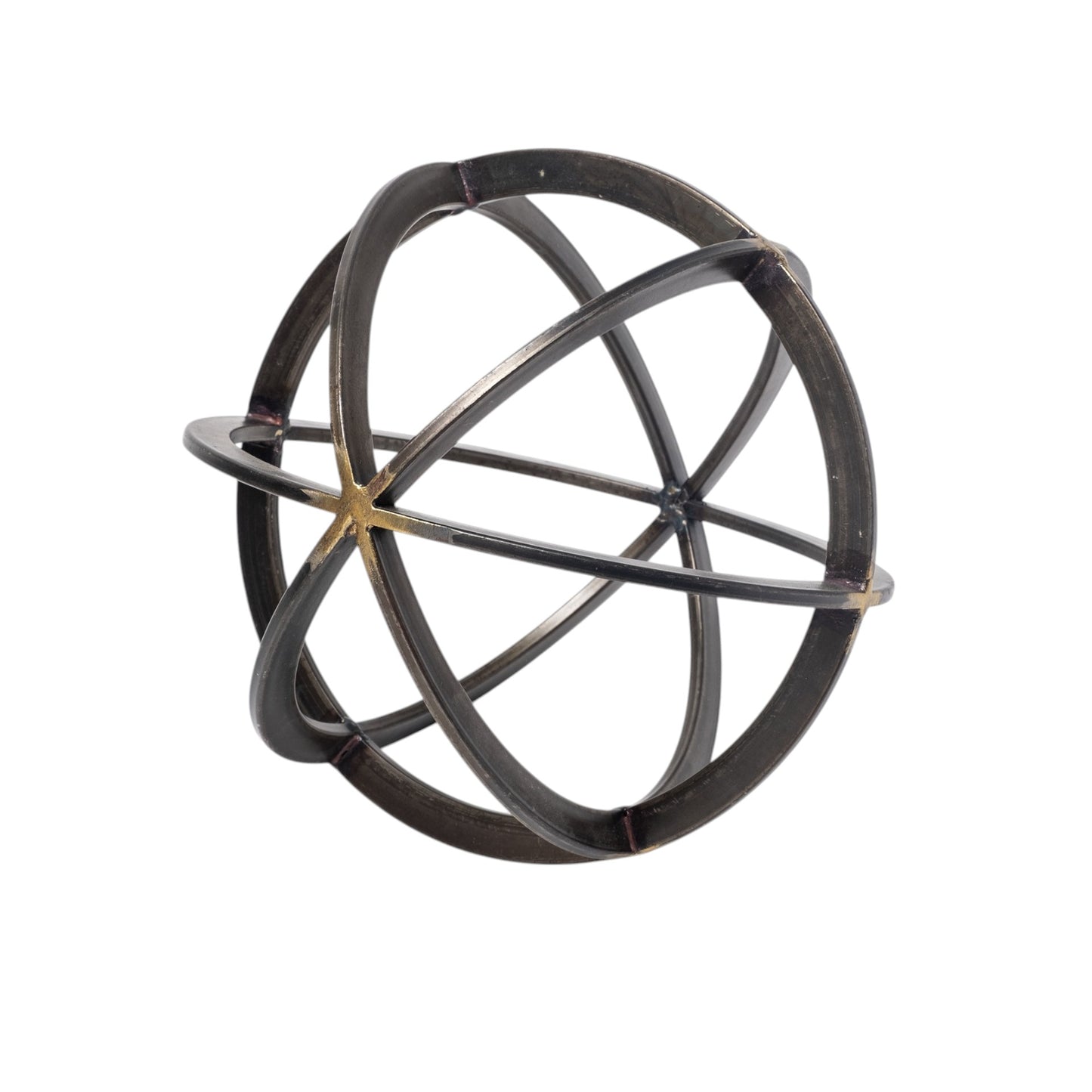 Decorative metal sphere on a white background