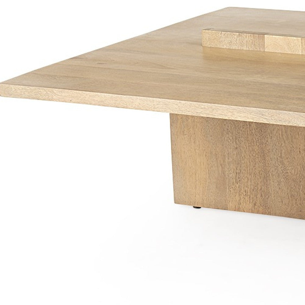 34" NATURAL WOOD COFFEE TABLE - Varnish & Vibe
