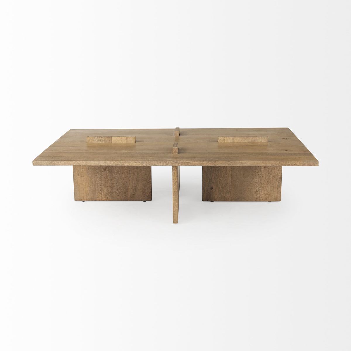 34" NATURAL WOOD COFFEE TABLE - Varnish & Vibe