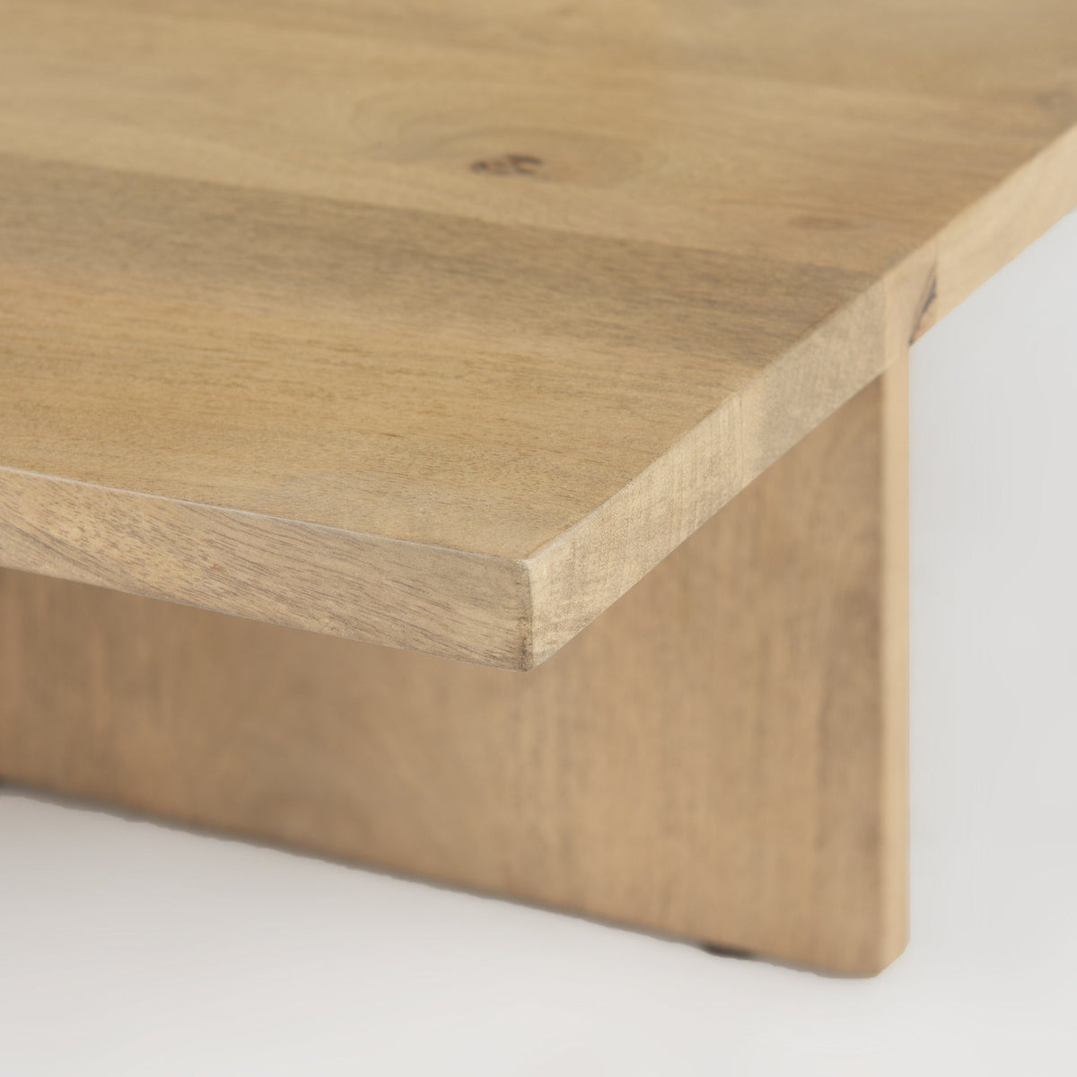 34" NATURAL WOOD COFFEE TABLE - Varnish & Vibe