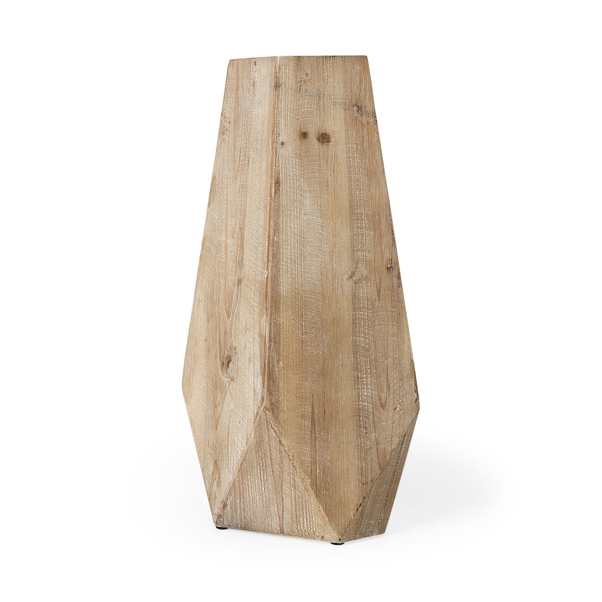 19" NATURAL GEOMETRIC CYLINDER SOLID WOOD TABLE VASE - Varnish & Vibe