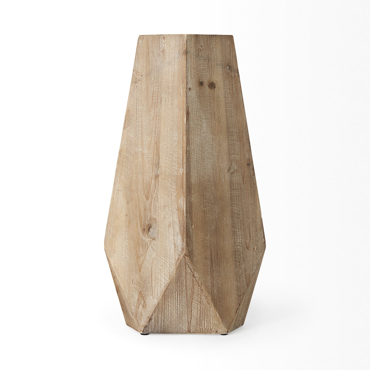 19" NATURAL GEOMETRIC CYLINDER SOLID WOOD TABLE VASE - Varnish & Vibe