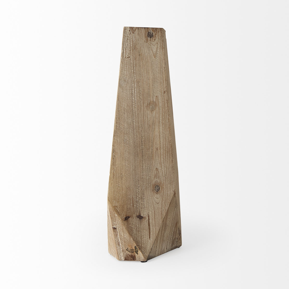 19" NATURAL GEOMETRIC CYLINDER SOLID WOOD TABLE VASE - Varnish & Vibe