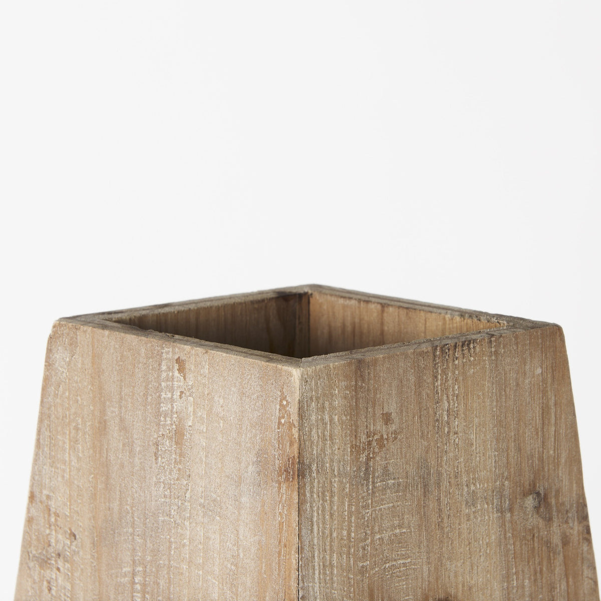 19" NATURAL GEOMETRIC CYLINDER SOLID WOOD TABLE VASE - Varnish & Vibe
