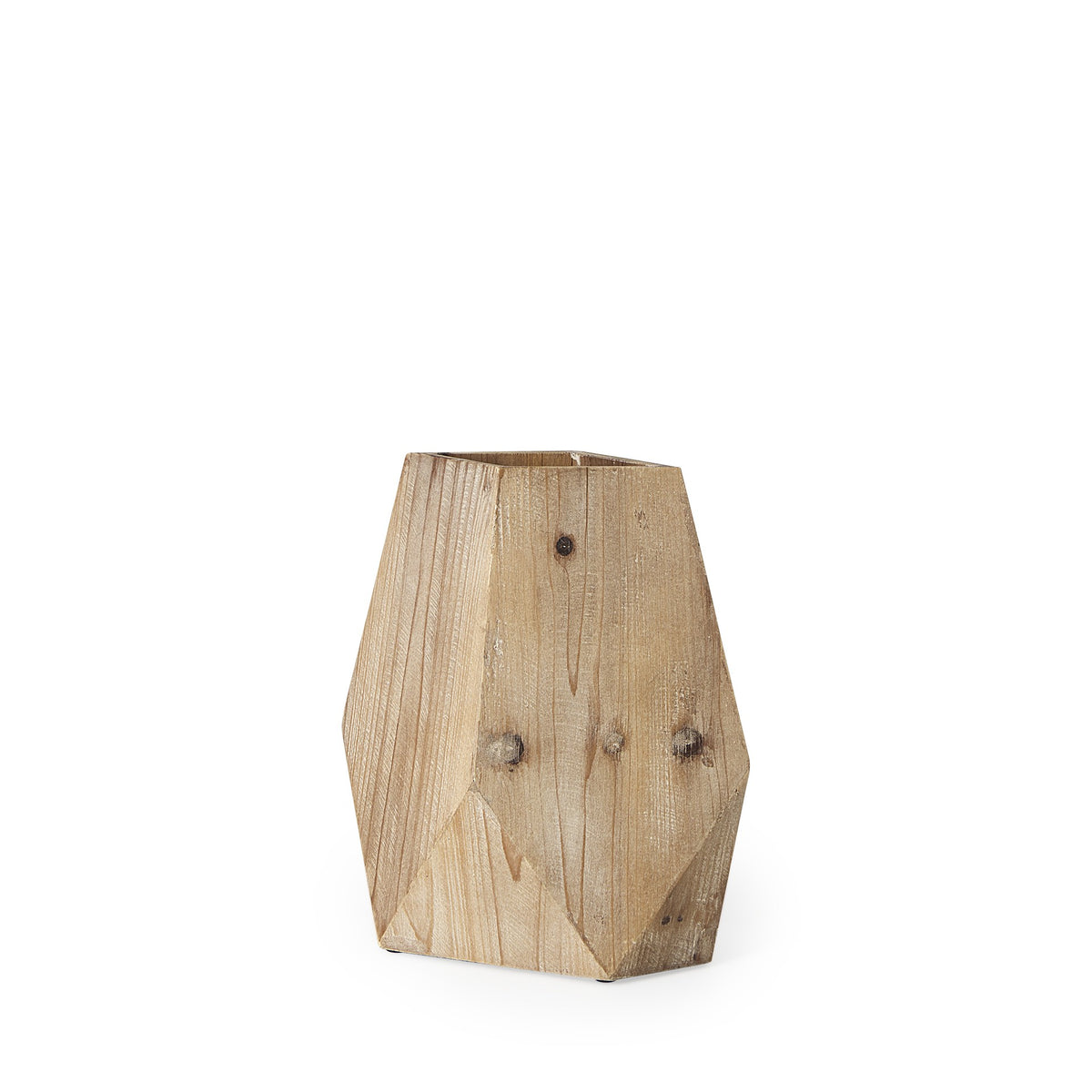 11" NATURAL ABSTRACT CYLINDER SOLID WOOD TABLE VASE - Varnish & Vibe