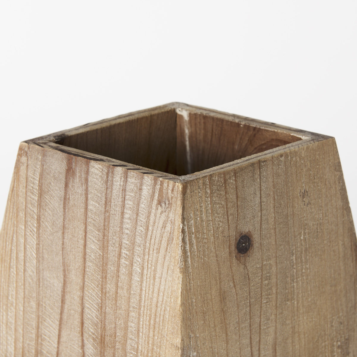 11" NATURAL ABSTRACT CYLINDER SOLID WOOD TABLE VASE - Varnish & Vibe