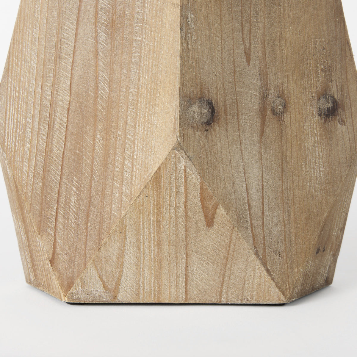 11" NATURAL ABSTRACT CYLINDER SOLID WOOD TABLE VASE - Varnish & Vibe