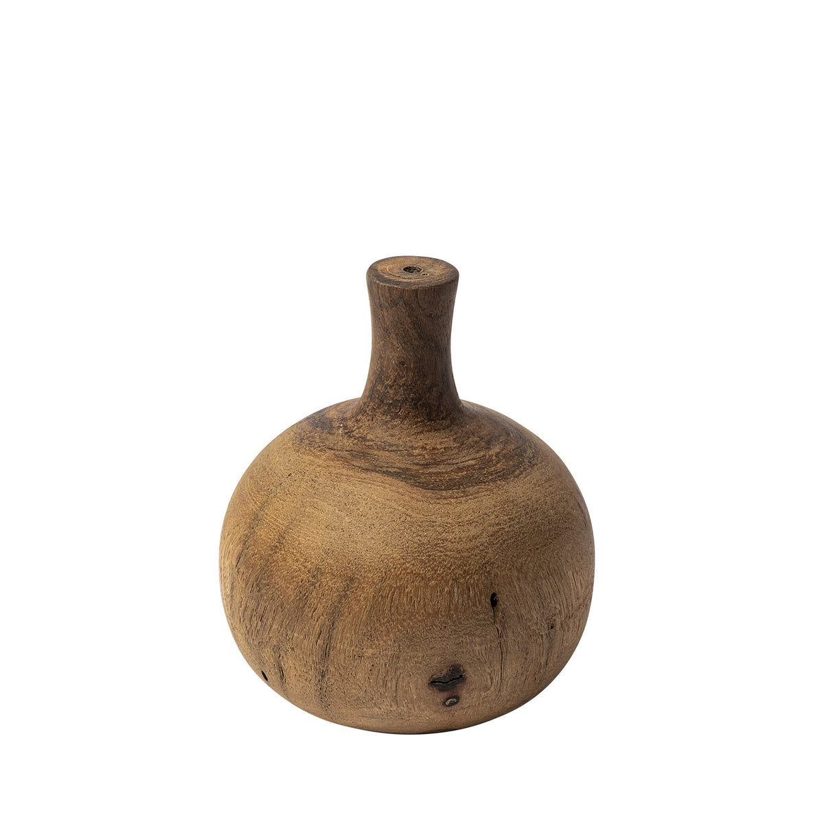 7" BROWN ABSTRACT CYLINDER SOLID WOOD TABLE VASE - Varnish & Vibe