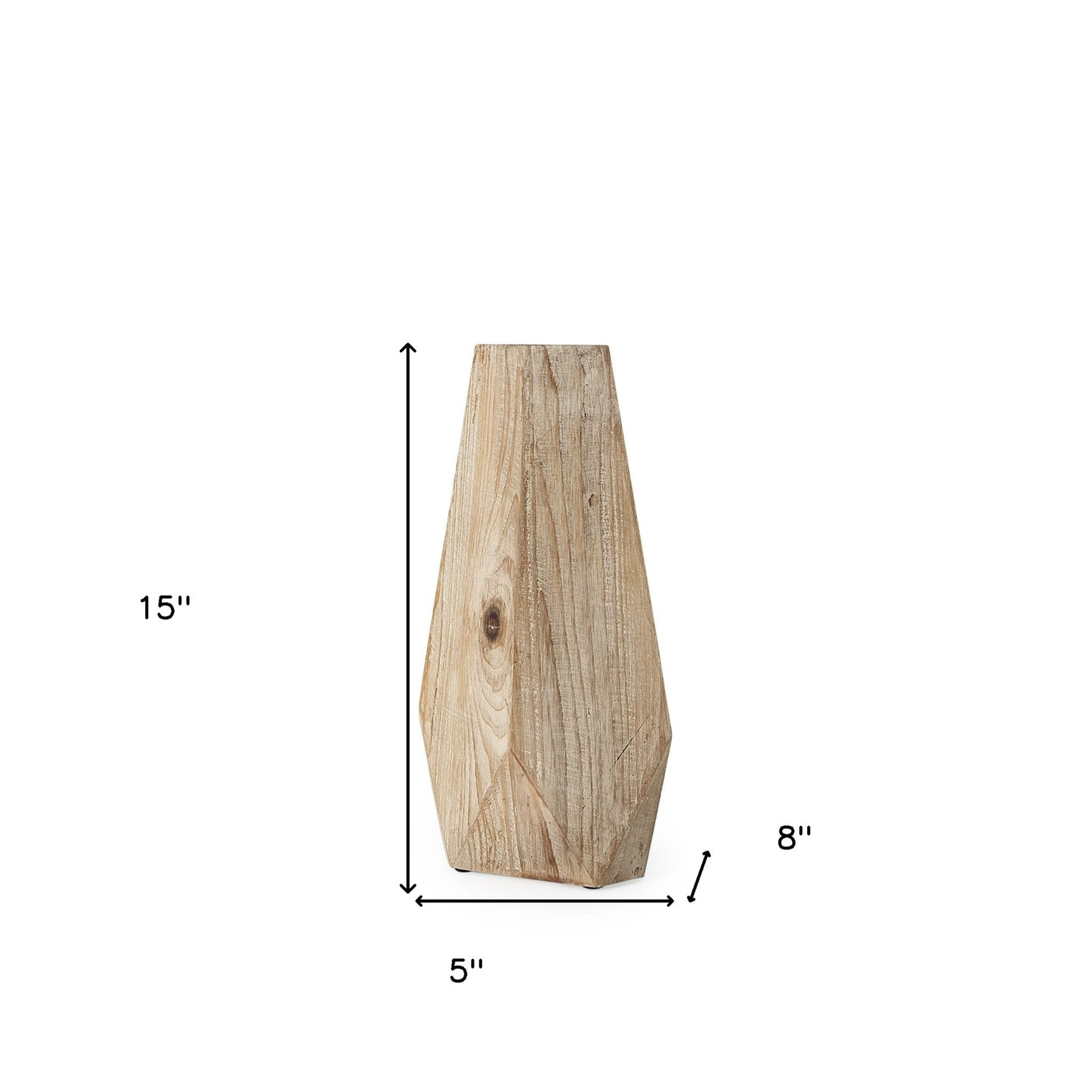 cylinder solid wood table vase, solid wood table vase, wood table vase, abstract cylinder solid wood table, 15" natural abstract cylinder solid