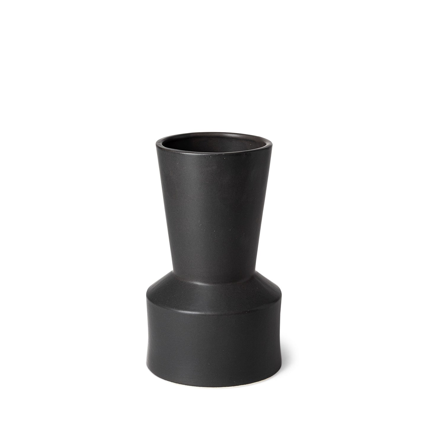 Black vase on a white background
