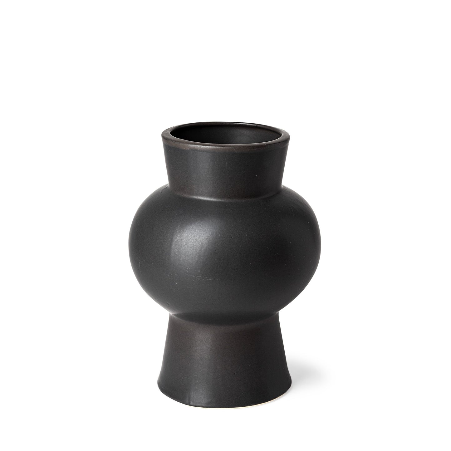 Black vase on a white background