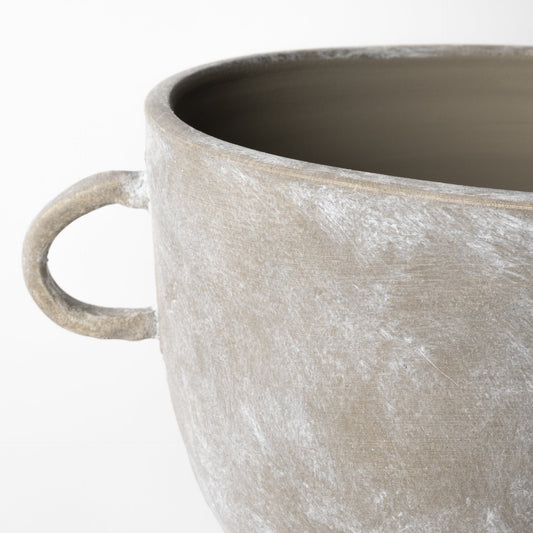 HERMOSA 10" BROWN CERAMIC TABLE VASE