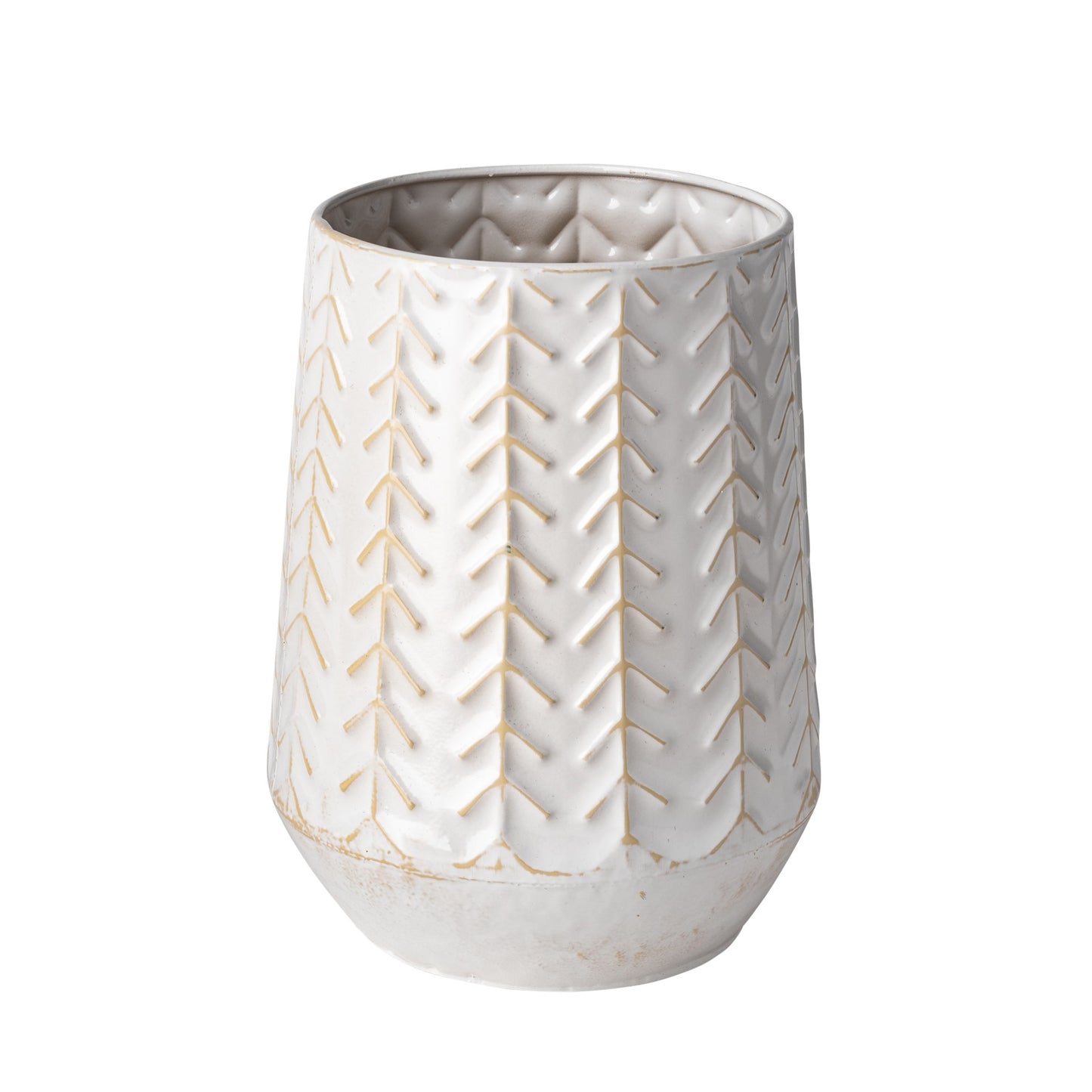 HERMOSA 9" WHITE METAL TABLE VASE