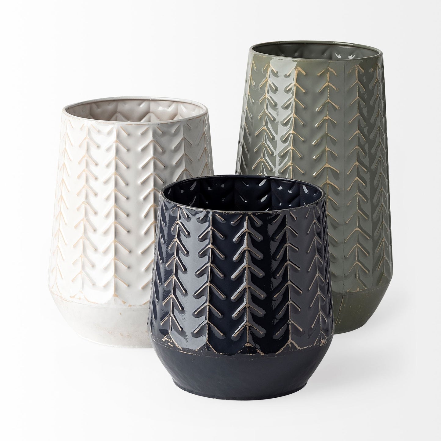 HERMOSA 9" WHITE METAL TABLE VASE