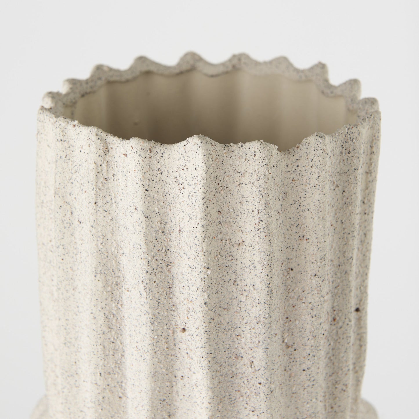OCEAN 23" CREAM CYLINDER CERAMIC FLOOR VASE