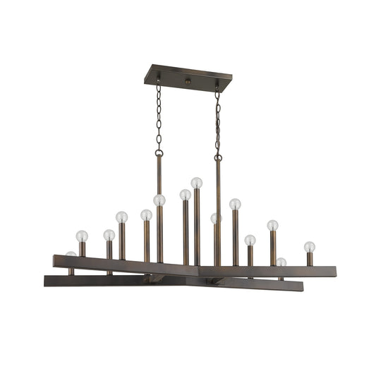 PALISADES FALLON 14-LIGHT OIL-RUBBED BRONZE ISLAND PENDANT - Varnish & Vibe