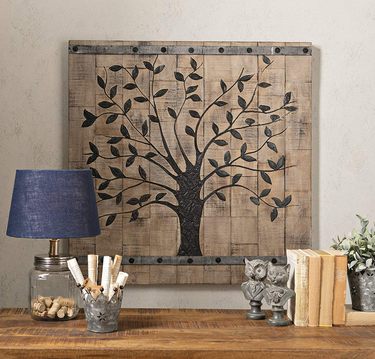 36" X 2" BROWN MANGO WOOD SQUARE HANGING TAPESTRY - Varnish & Vibe