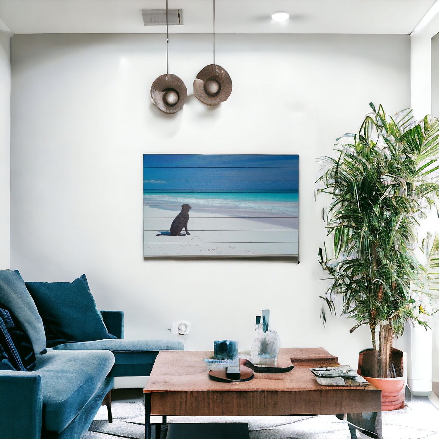 OCEAN DOG AT THE BEACH WALL ART