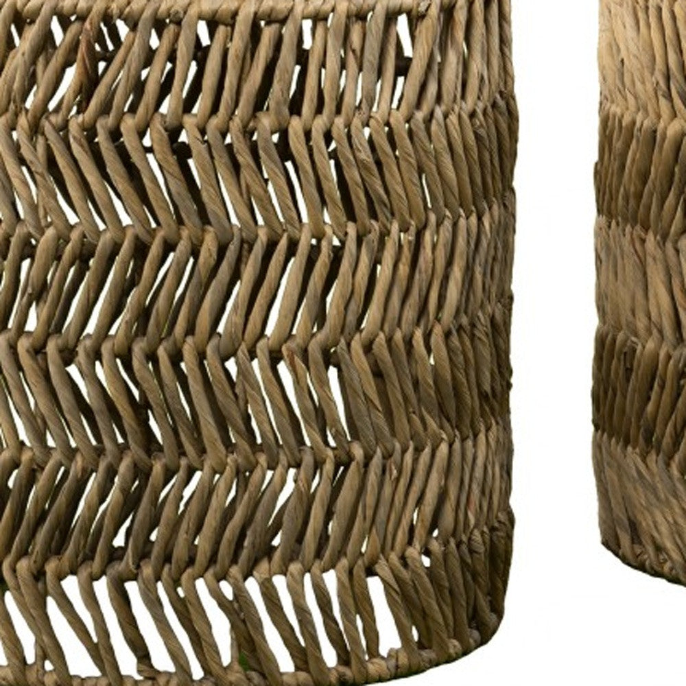 LAKEVIEW SET OF TWO RATTAN END TABLES - Varnish & Vibe