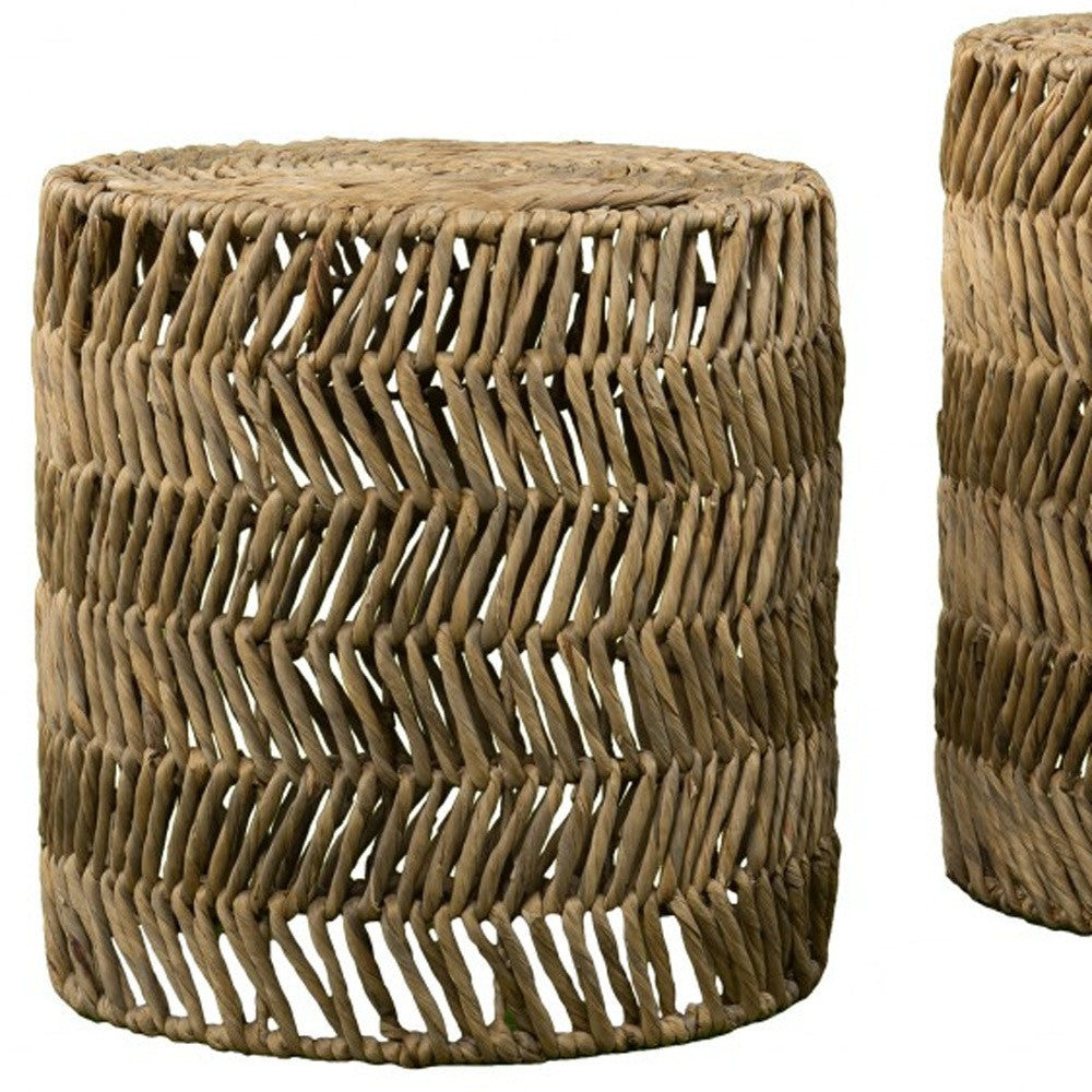 LAKEVIEW SET OF TWO RATTAN END TABLES - Varnish & Vibe