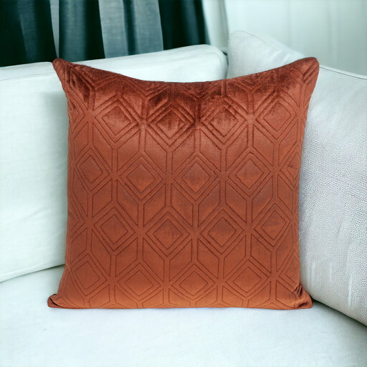 Tufted Terra Cotta Red Velvet Accent Throw Pillow - Varnish & Vibe
