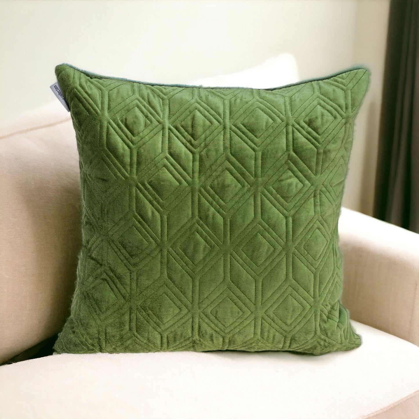 Tufted Olive Green Velvet Accent Throw Pillow - Varnish & Vibe
