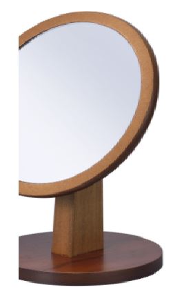 10" BROWN ROUND TABLETOP MIRROR