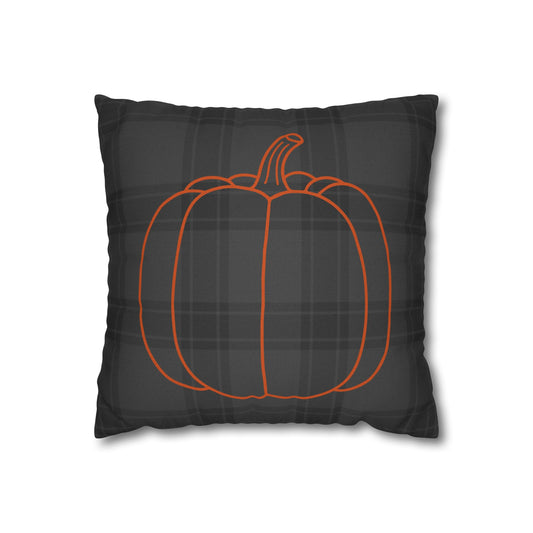 Pumpkin on Plaid Halloween Edition Autumn Pillowcase