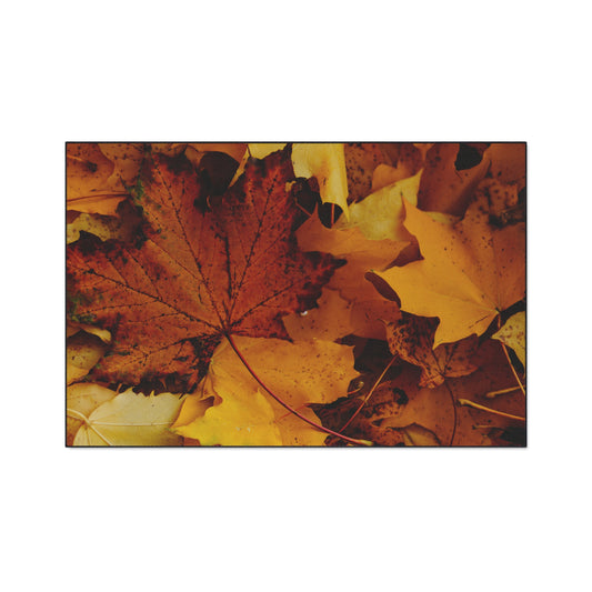Golden Leaves Textured Fall Foliage Rug