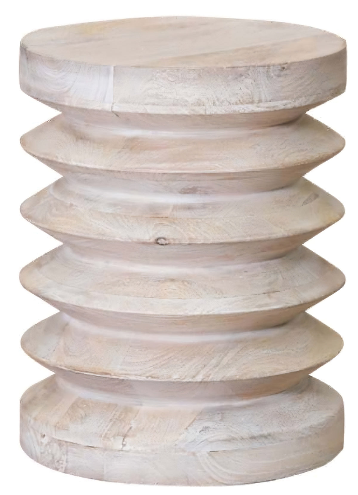 MALIBU 18" BROWN SOLID WOOD ROUND END TABLE - Varnish & Vibe