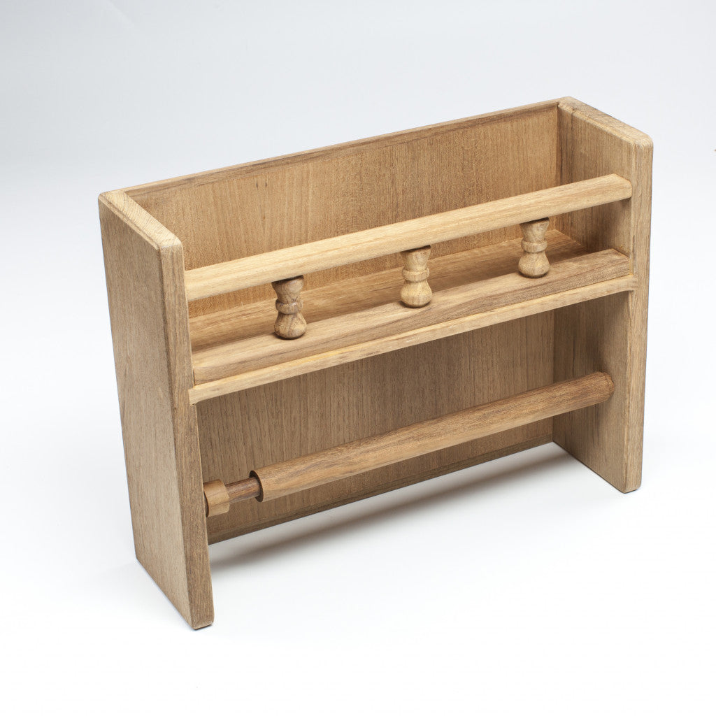 CALABASAS WALL MOUNTED 13.07 " WOOD SPICE JAR & RACK SET - Varnish & Vibe