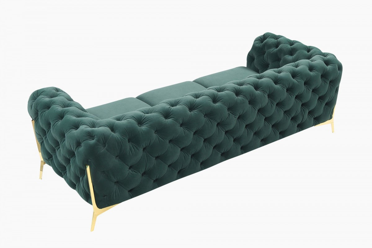 ARDMORE 97" GREEN VELVET SOFA - Varnish & Vibe