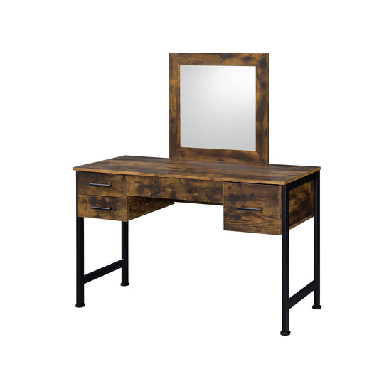 47" BLACK MIRRORED VANITY TABLE WITH MIRROR