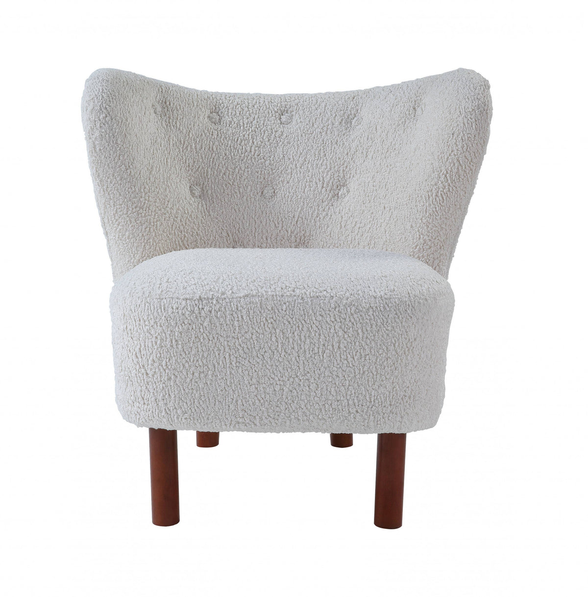 PALISADES 31" WHITE AND BROWN SHERPA POLKA DOTS WINGBACK CHAIR - Varnish & Vibe
