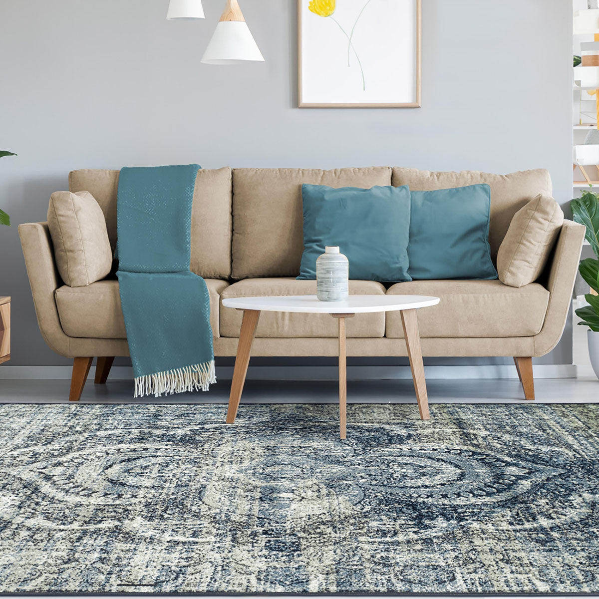 OCEAN 4' x 6' TAUPE ABSTRACT AREA RUG
